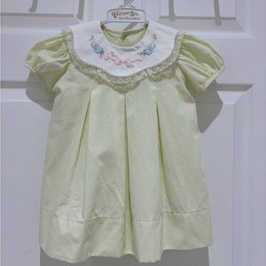 Remember Nguyen Pale Yellow | Maize Dress w lace & embroidery detail, 18 months